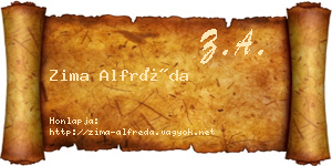 Zima Alfréda névjegykártya
